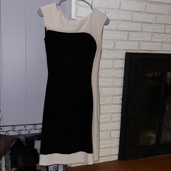 Ralph Lauren Midi Length B&W Colorblocked Dress - Picture 2 of 5